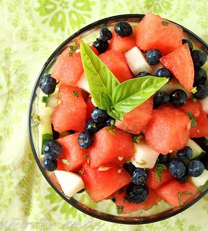 Watermelon Salad – Red, White, and Blue… and Green! 7503057238_28021deb6e