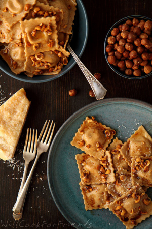 Pumpkin Ravioli with Hazelnut Brown Butter Sauce and Balsamic Drizzle 8097117405_ff672ae971_z