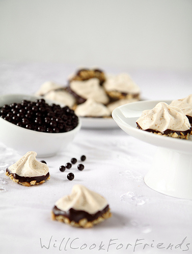 Chocolate Dipped Peanut Butter Meringue Cookies, 2/3