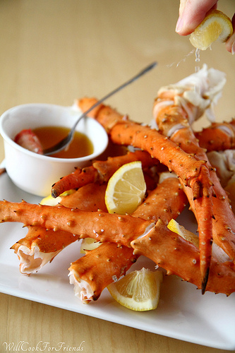 Crab Legs with Lemon and Clarified Butter