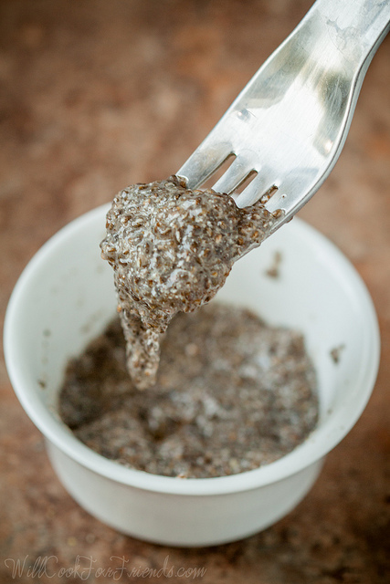 Vegan egg substitute, made with chia seeds