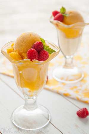 Two Ingredient Mango Sorbet – Too Good For Words mango sorbet