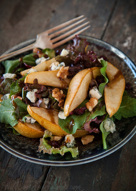 Roasted Pear and Gorgonzola Salad, with Balsamic Dressing | Will Cook For Friends