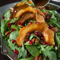 Autumn Squash Salad with Pomegranate Seeds and Warm Cider Dressing | Will Cook For Friends