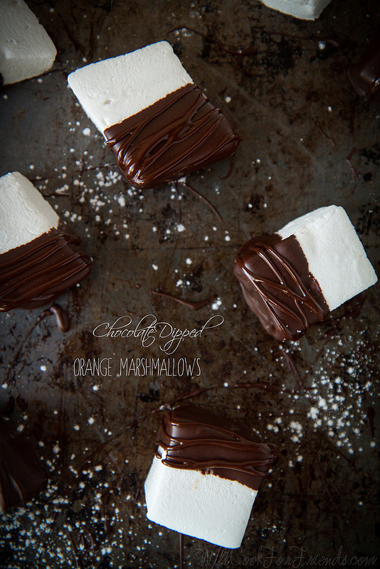 Chocolate Dipped Orange Zest Marshmallows by Will Cook For Friends (who knew homemade marshmallows were so easy?