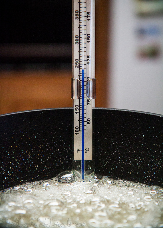 The stages of boiling sugar for candy making ("soft ball" stage)