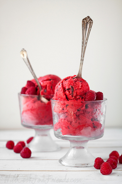 3 Ingredient Raspberry Chocolate Chunk Sorbet