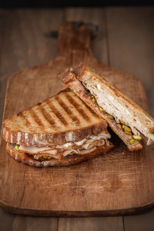 Turkey & Goat Cheese Panini with Fig Jam & Crushed Pistachios Turkey Goat Cheese with Fig Jam Crushed Pistachios | Will Cook For Friends