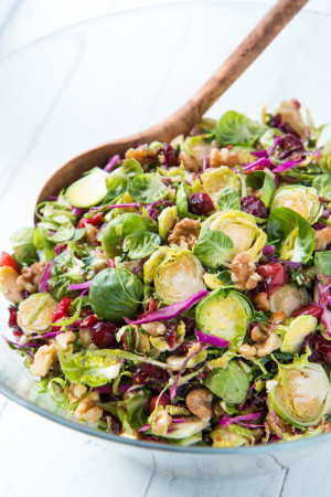 Brussels Sprout Slaw with Cherries and Walnuts Brussls Sprout Slaw, web-3
