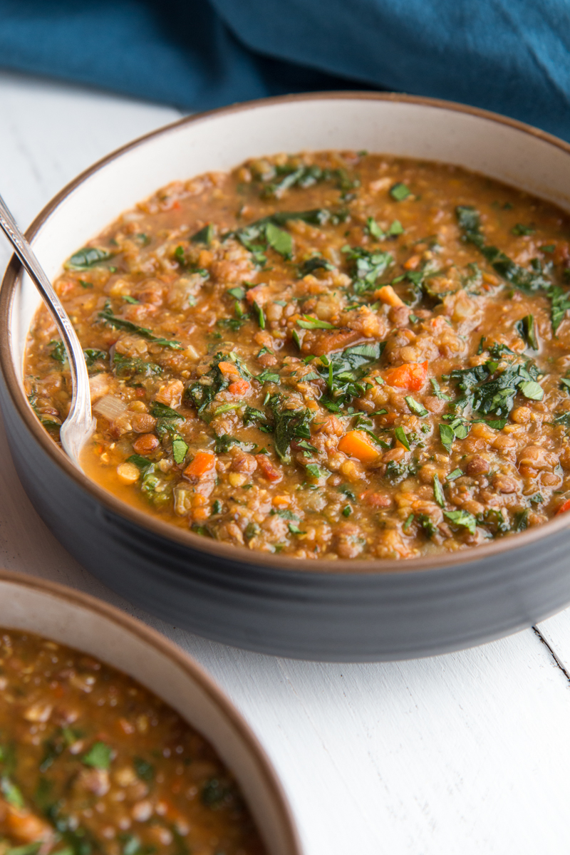 Easy Lentil Soup with Kale and Bacon - Will Cook For Friends