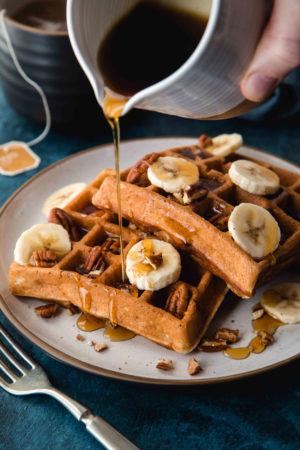 Crispy Whole Wheat Banana Bread Waffles | Will Cook For Friends