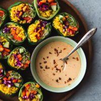 collard-rainbow-rolls-with-turmeric-rice-and-spicy-peanut-sauce