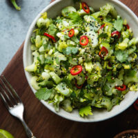 Sweet & Sour Celery Cilantro Salad
